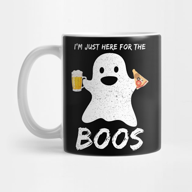 I'm just here for the boos Funny Beer Pizza Lover Halloween by foxmqpo